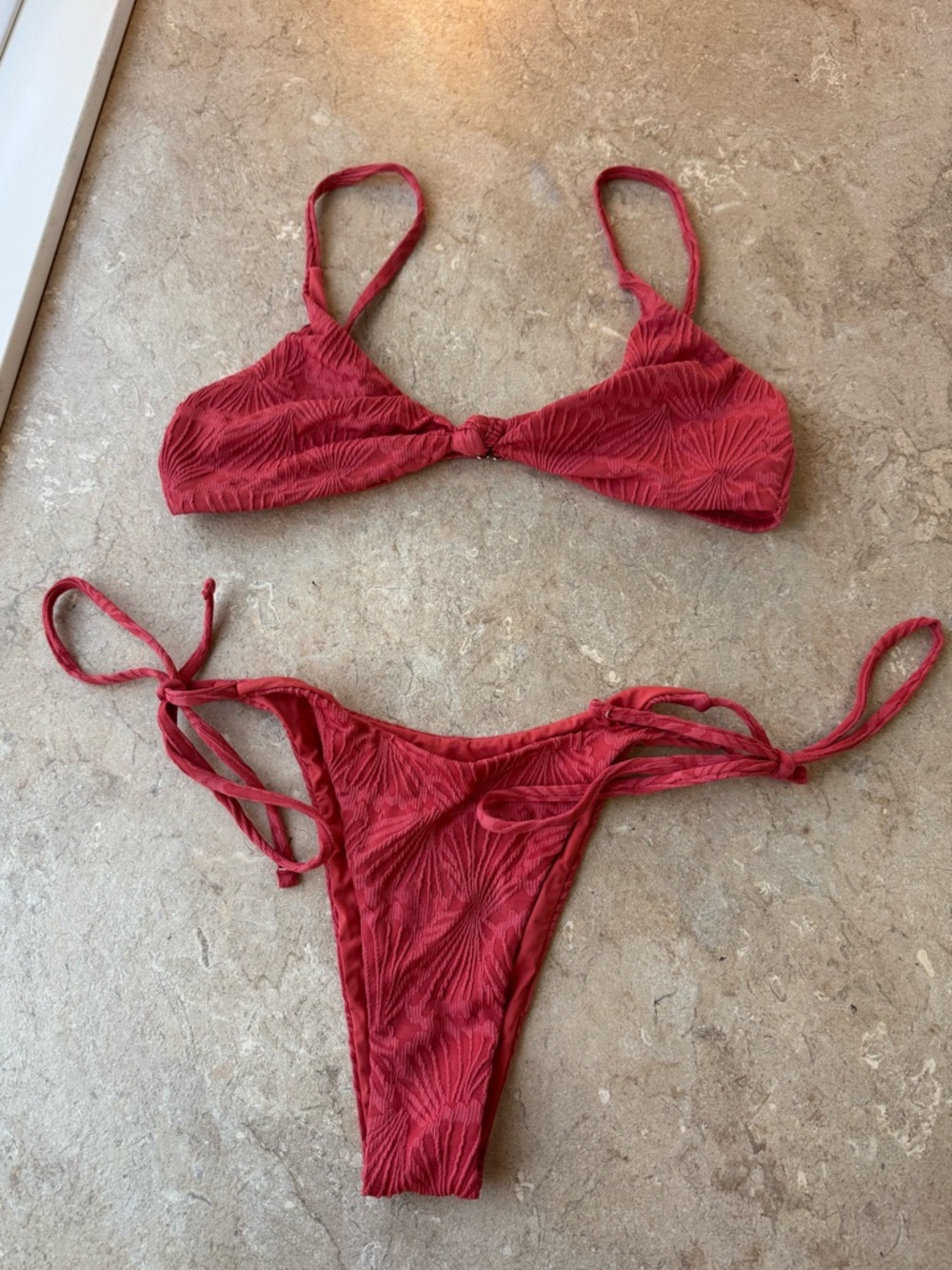 Berlook Jacquard Knot Bikini Set, Size Medium